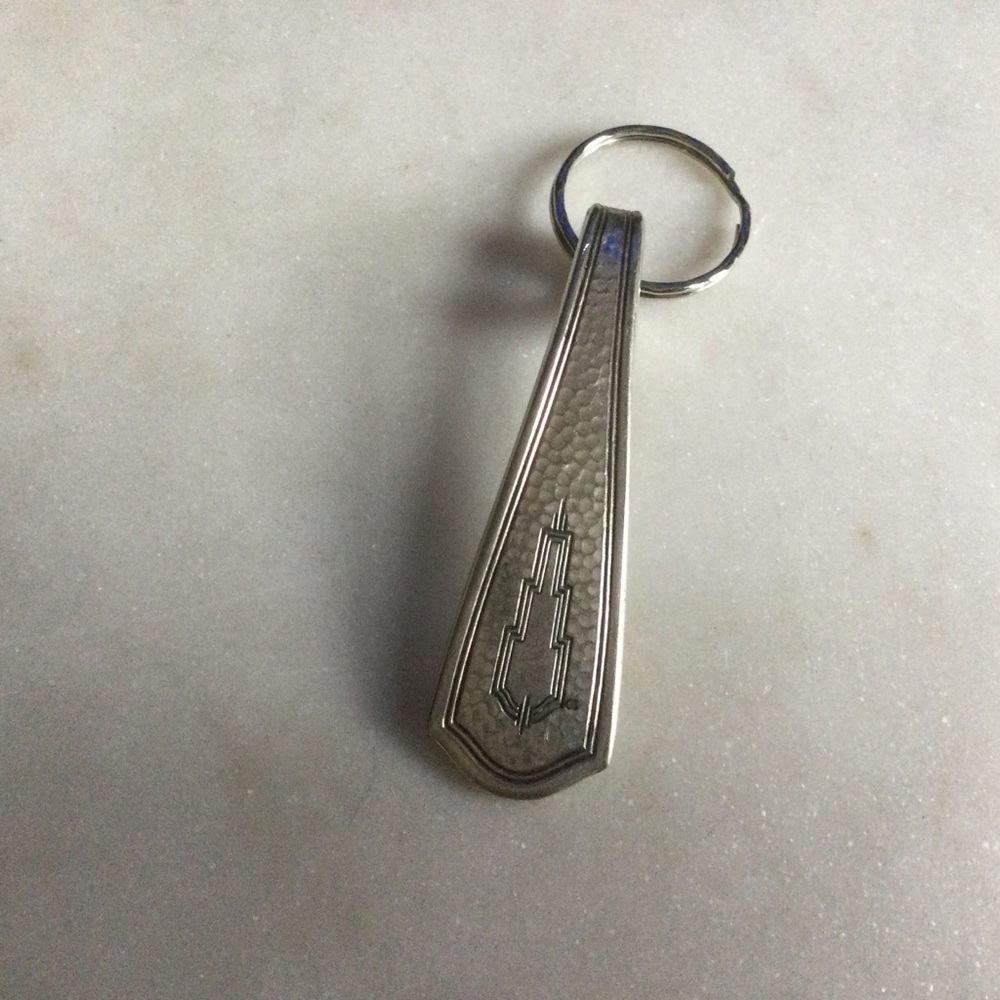 Art Deco Vintage Silver Spoon Keychain Key Holder